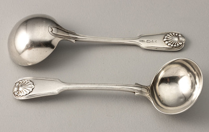 Indian Colonial Silver Sauce Ladles (Pair) - Hamilton & Co, Calcutta